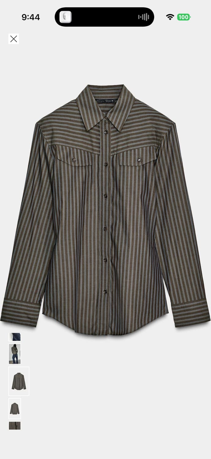 자라 스트라이프 포플린 셔츠 L 상품이미지1