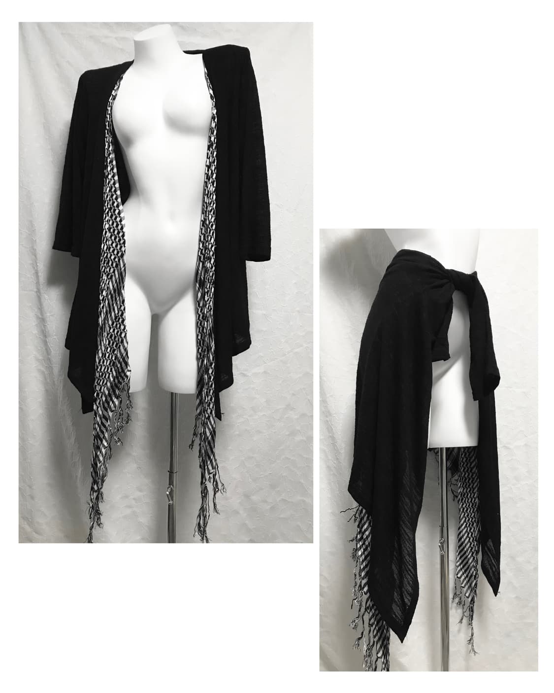 빈티지 vkei 펑크 체크 레이어드 가디건 상품이미지1