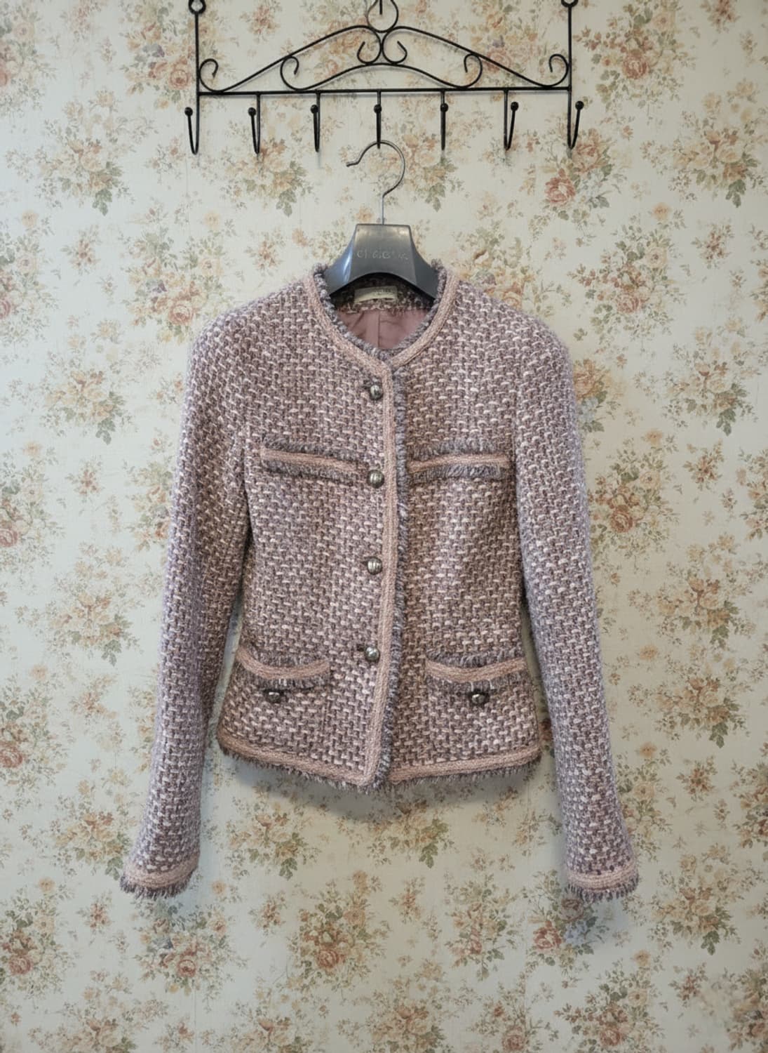 MICHAA 핑크 트위드 자켓 44 상품이미지1