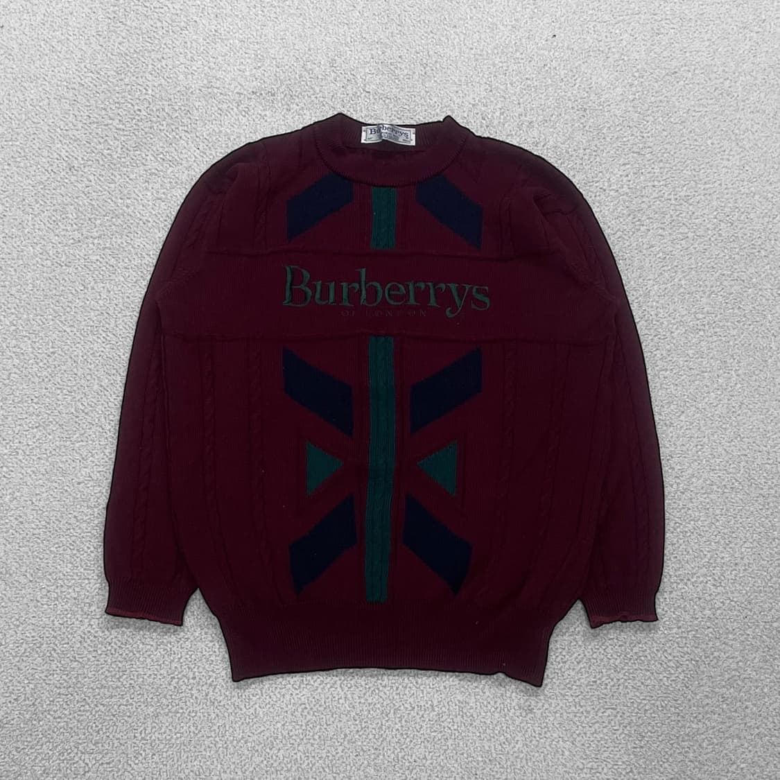 버버리 Burberry 아카이브 메리노 울 니트 버건디 상품이미지1