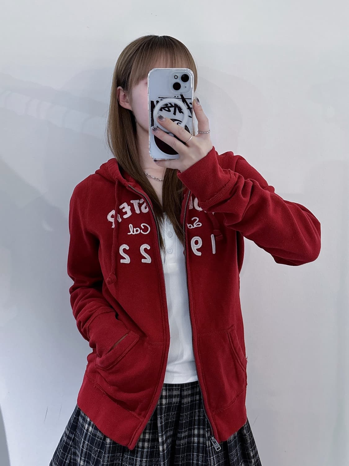 홀리스터 레드 후드집업 상품이미지2