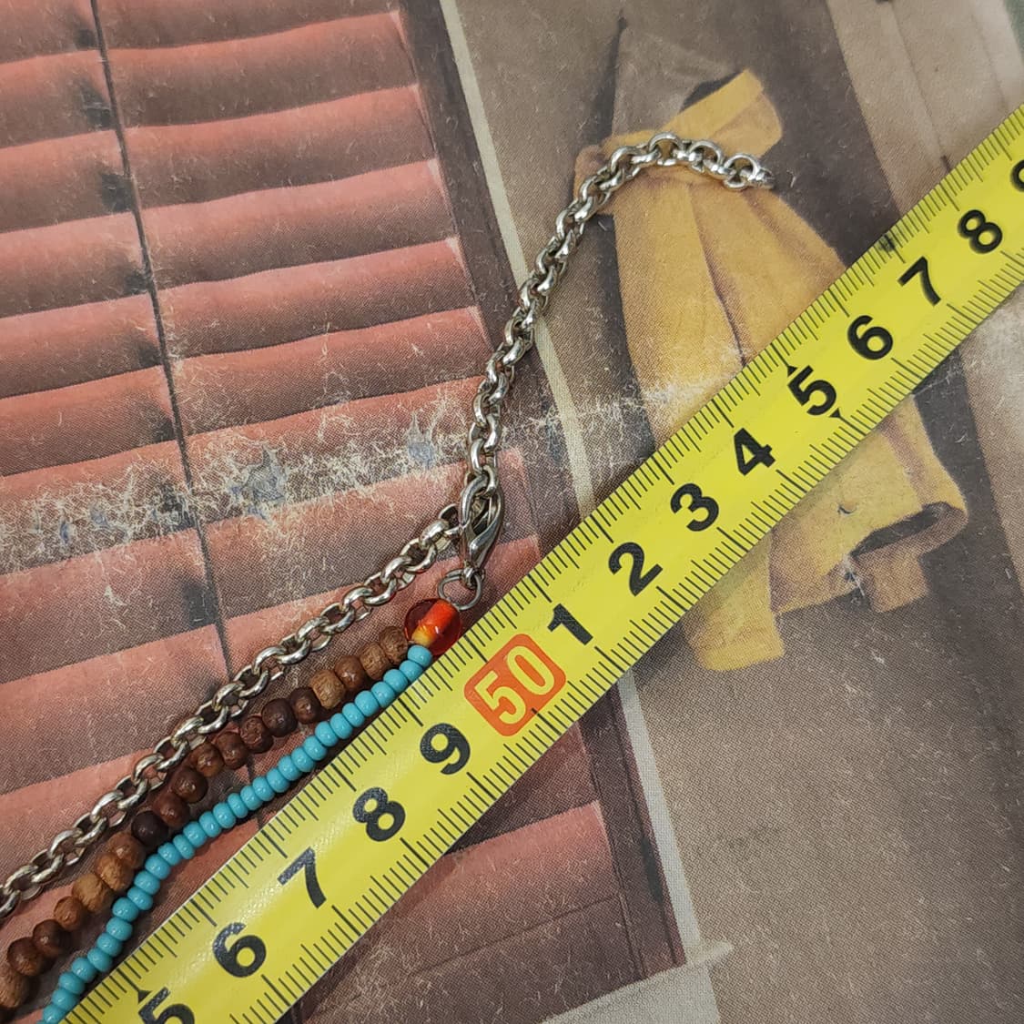 90s 프랑스 빈티지 목걸이 보헤미안 비즈 목걸이 히피 스타일 상품이미지9