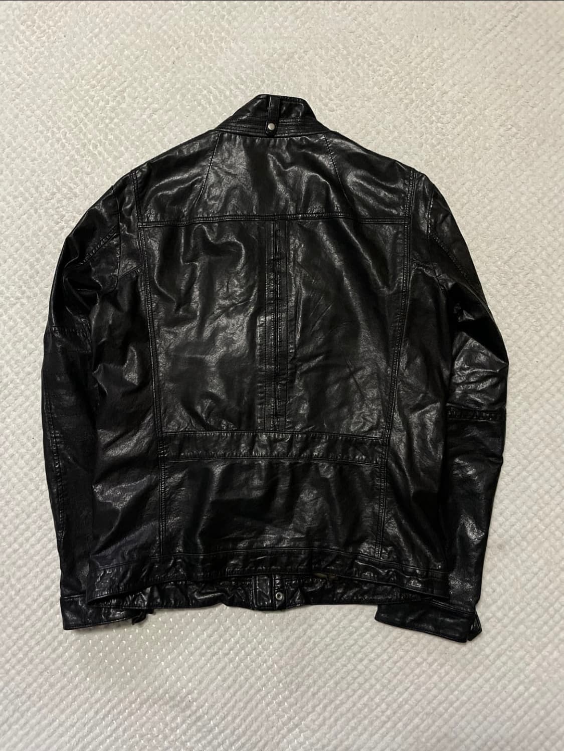 광희시장 웨스턴 무드 램스킨 양가죽 포켓 레더 자 켓 다크 브라운 상품이미지2