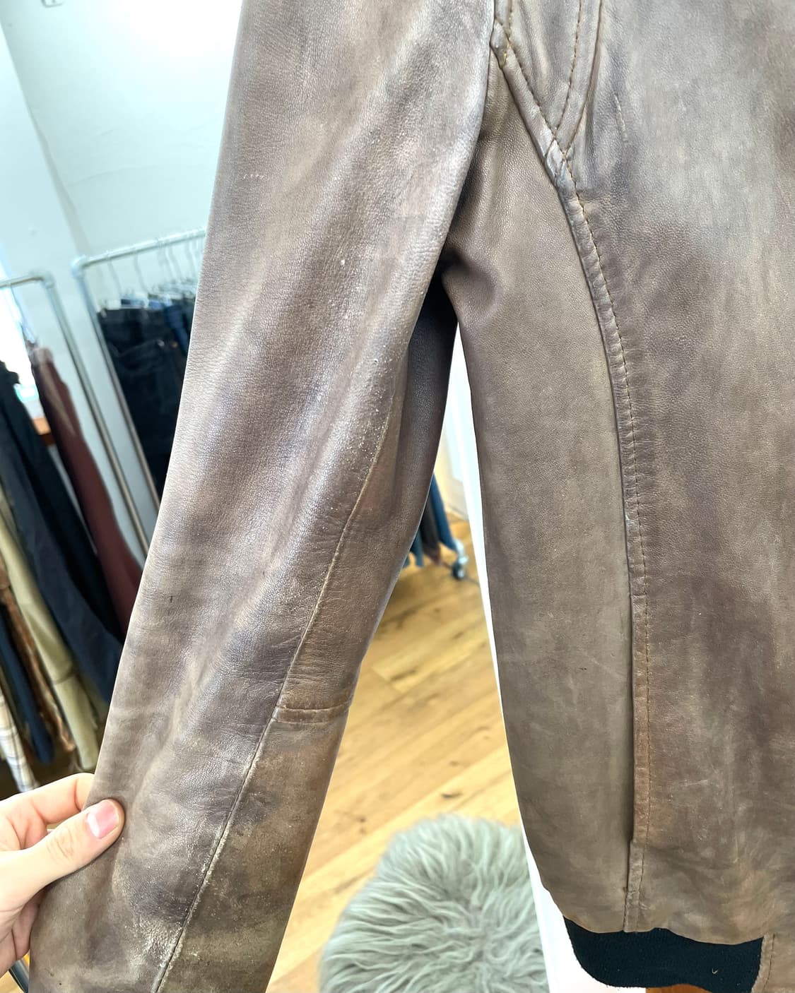 [M] 올드갭 GAP 레더 블루종 자켓 상품이미지5