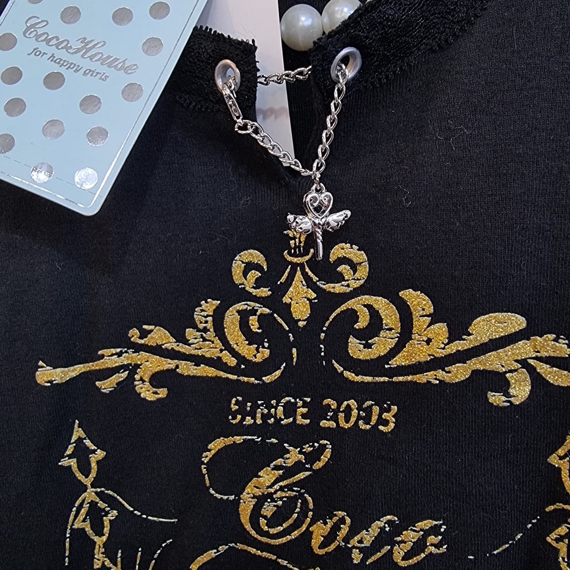 코코하우스 블랙 프린팅 긴팔 티셔츠 상품이미지2