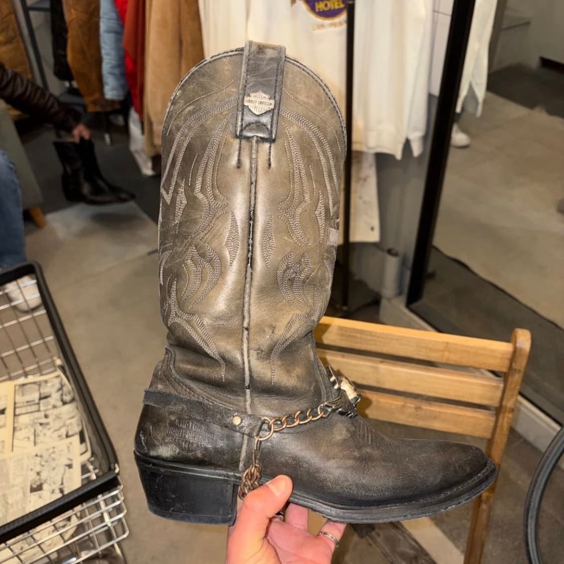 할리데이비슨 체인 웨스턴부츠(희귀 빈티지 에이징)260 상품이미지6