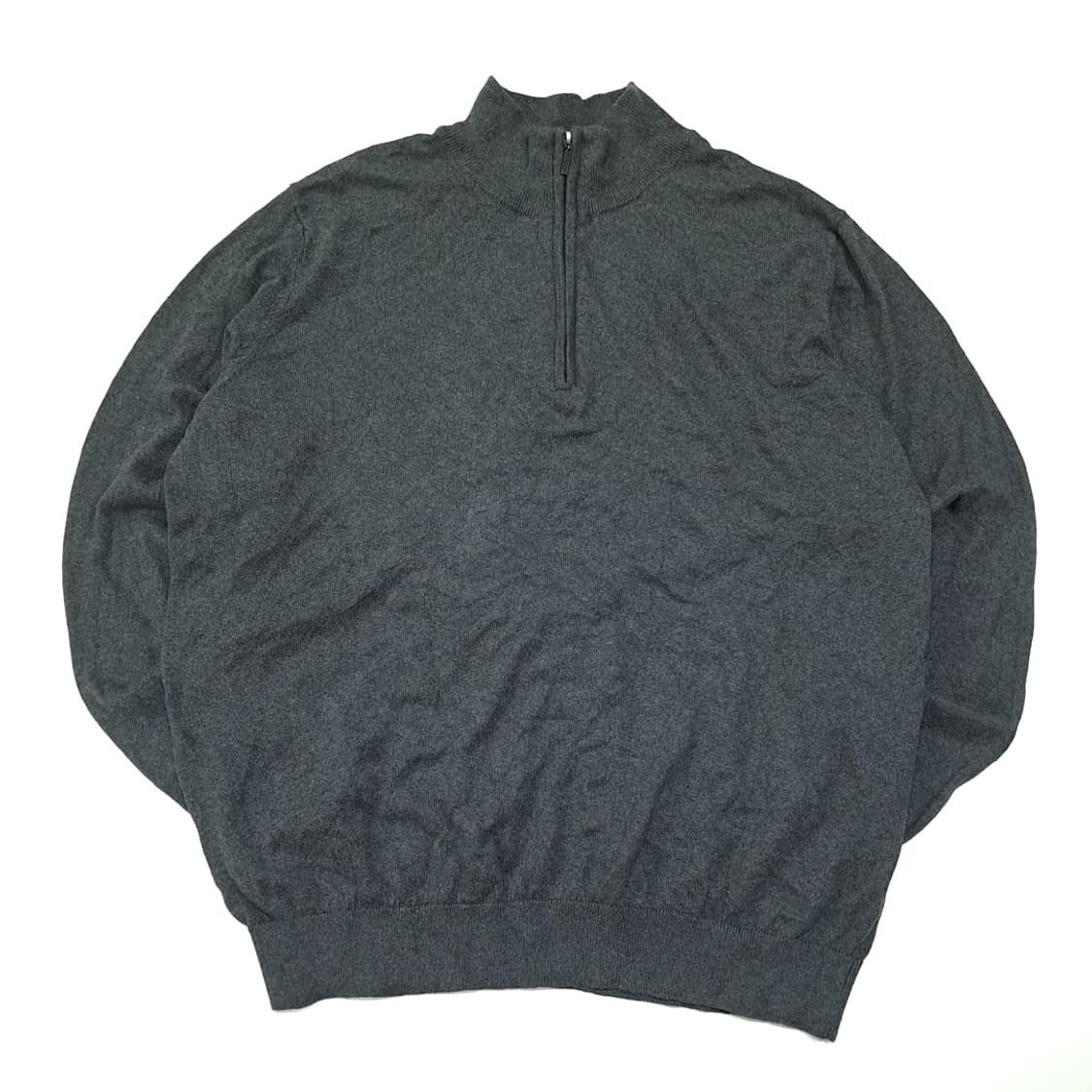 CL017 엘엘빈 캐시미어혼방 차콜 하프집업 니트 스웨터 상품이미지1