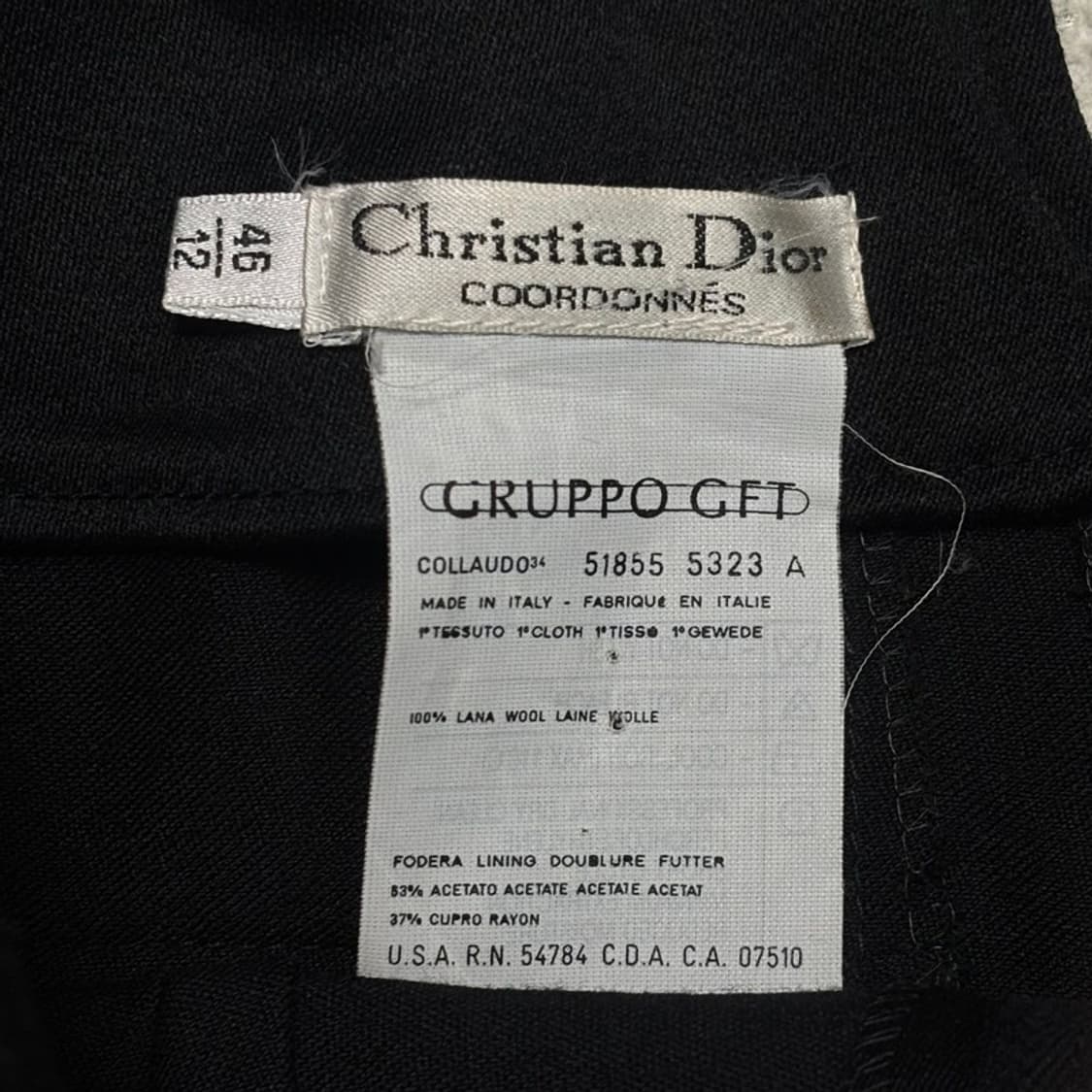 CHRISTIAN DIOR 울 팬츠 블랙 46 상품이미지6