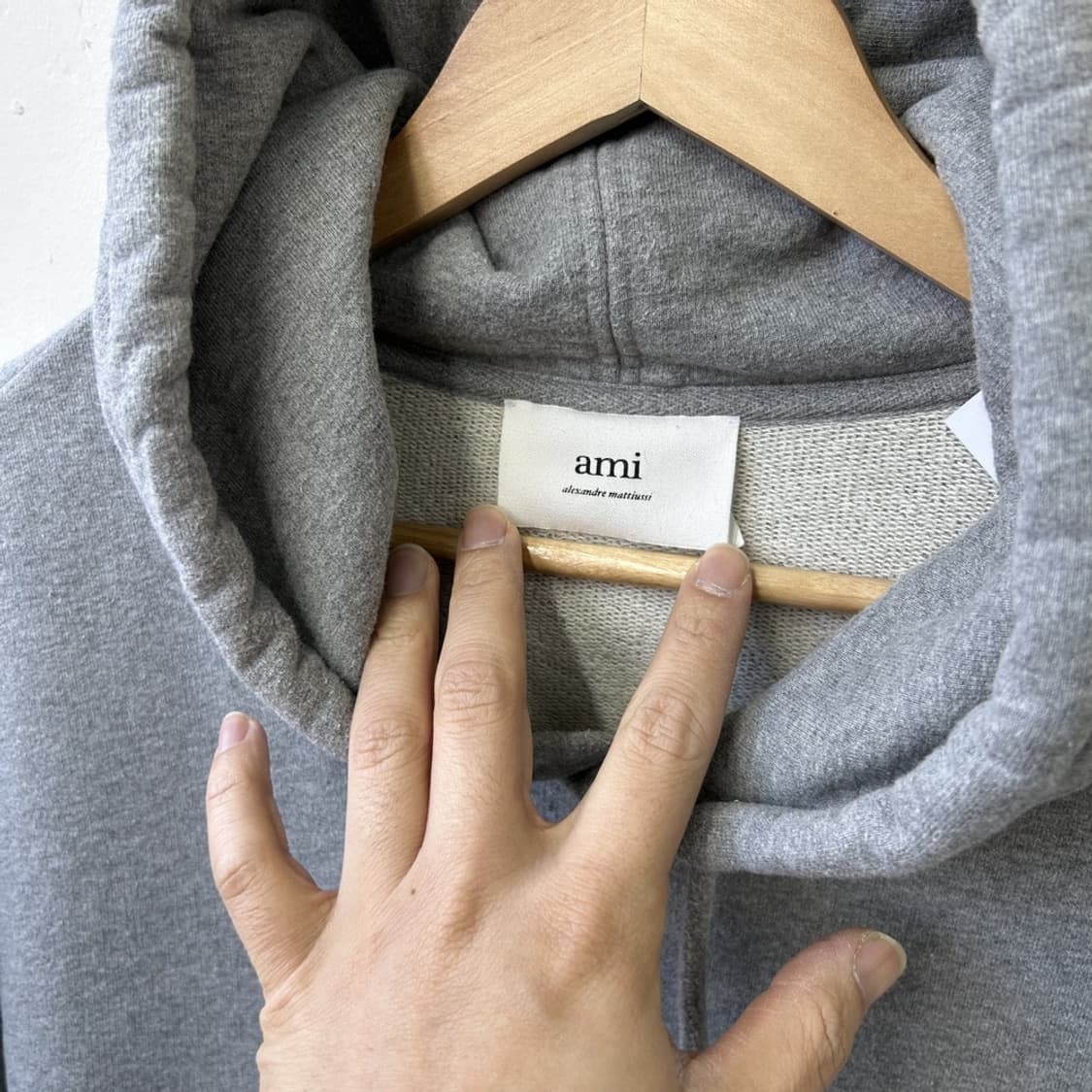 16027 - 아미 그레이 스몰 로고 후드티 상품이미지3