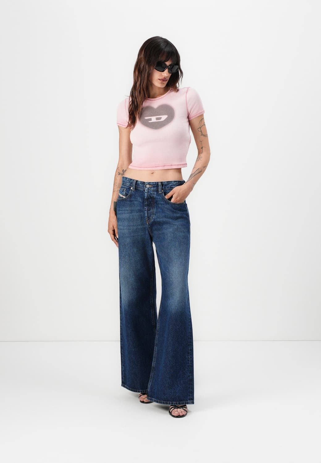 [S]디젤 25ss 하트 로고 티셔츠/핑크 상품이미지4