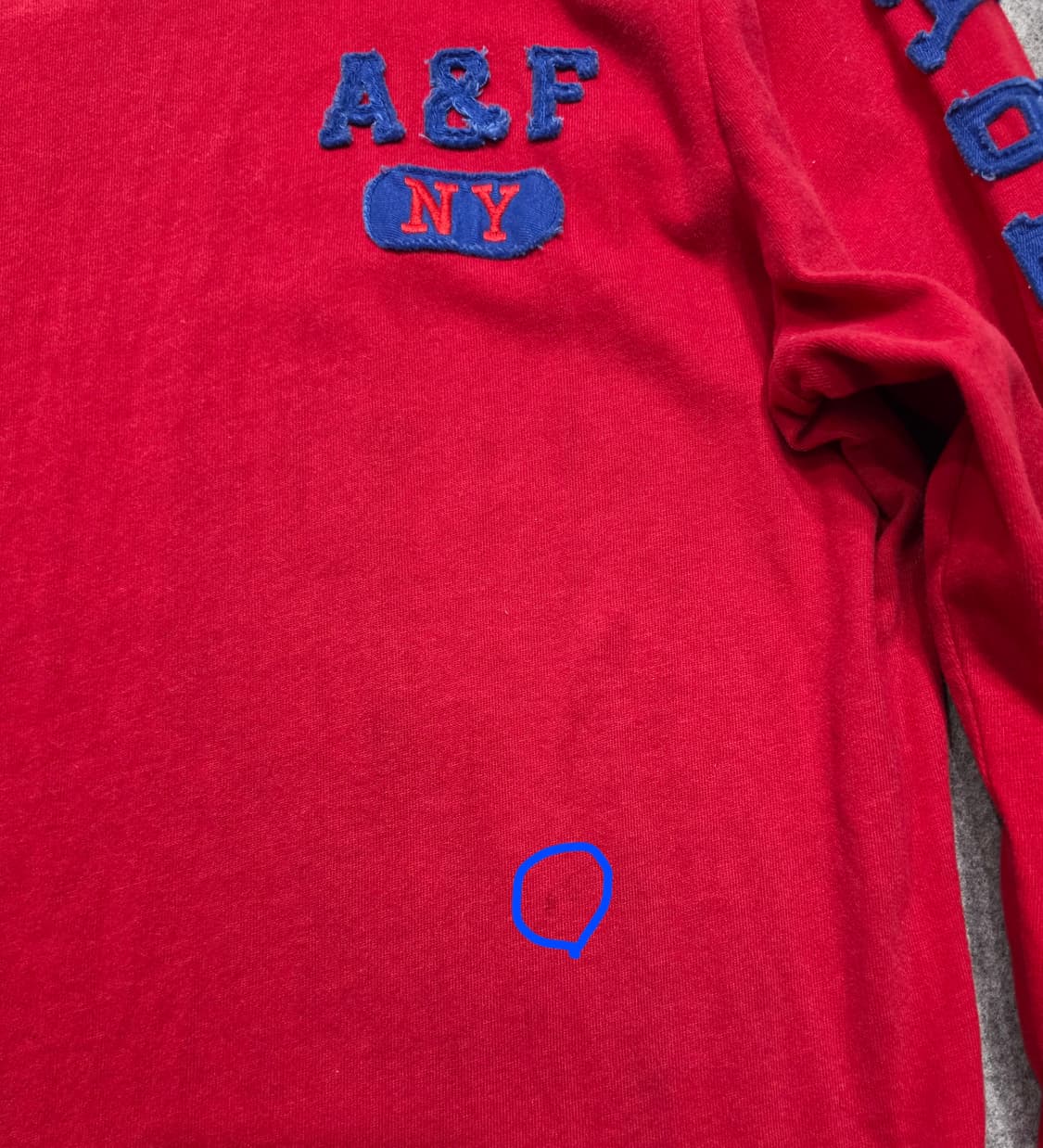 아베크롬비 앤 피치 스펠 로고 패치 롱슬리브 긴팔티 M 상품이미지4