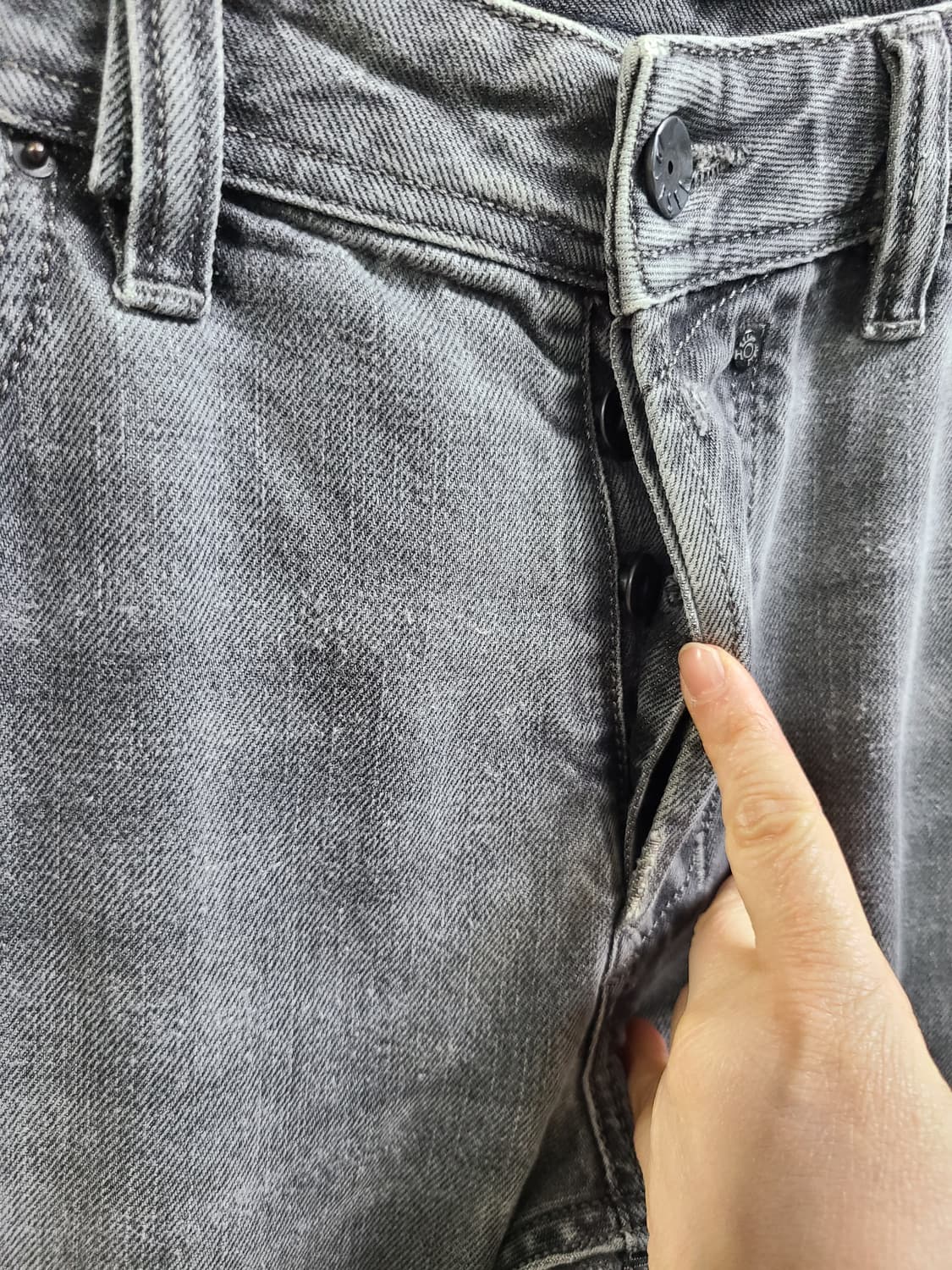 디젤 로우라이즈 그레이 데님 청바지 상품이미지2