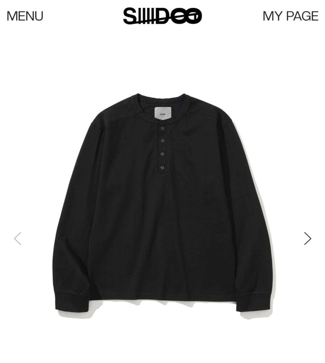 시도 헨리넥 롱슬리브 블랙 3사이즈 상품이미지1