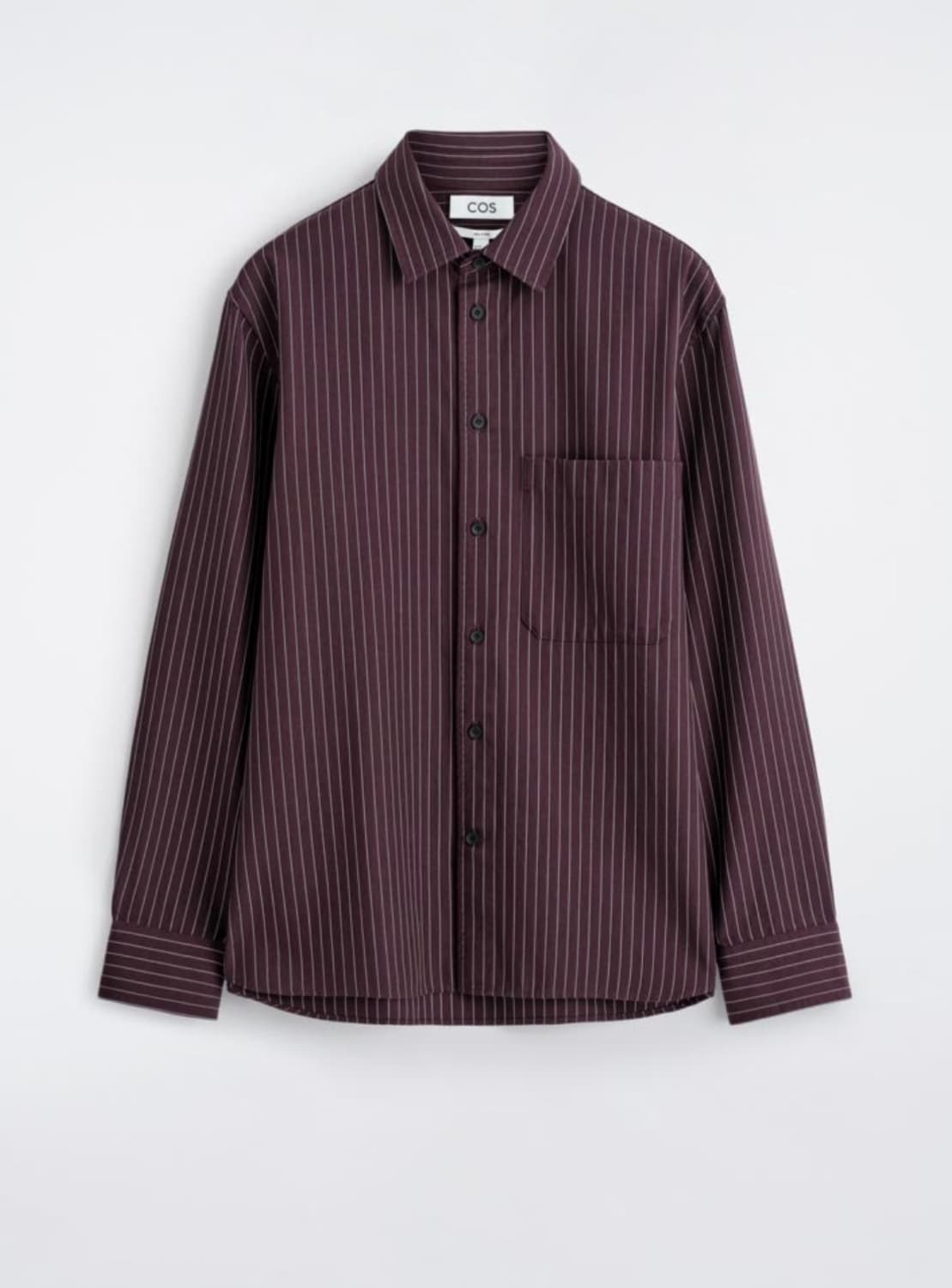 코스 릴랙스드 트윌 셔츠 보르도 스트라이프 L 상품이미지1