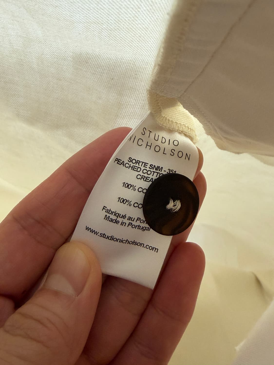 스튜디오니콜슨 소르테 팬츠 크림 L 새상품 상품이미지4