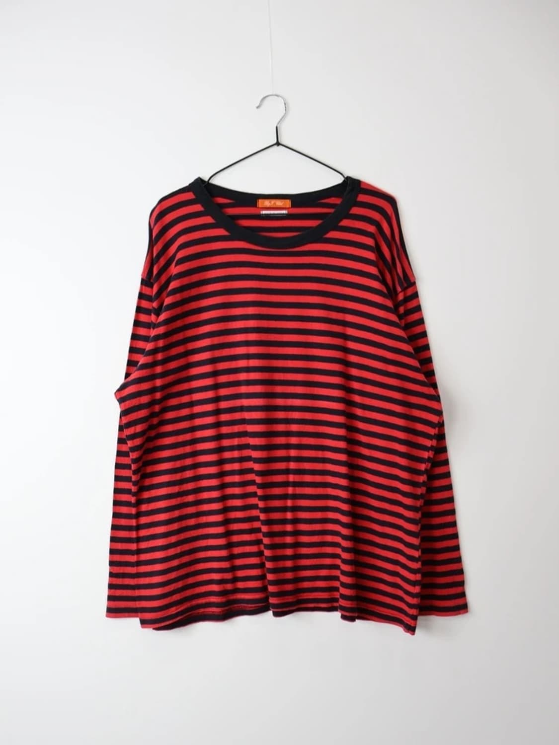 Red Black Stripe Long Sleeve T-shirt 상품이미지3