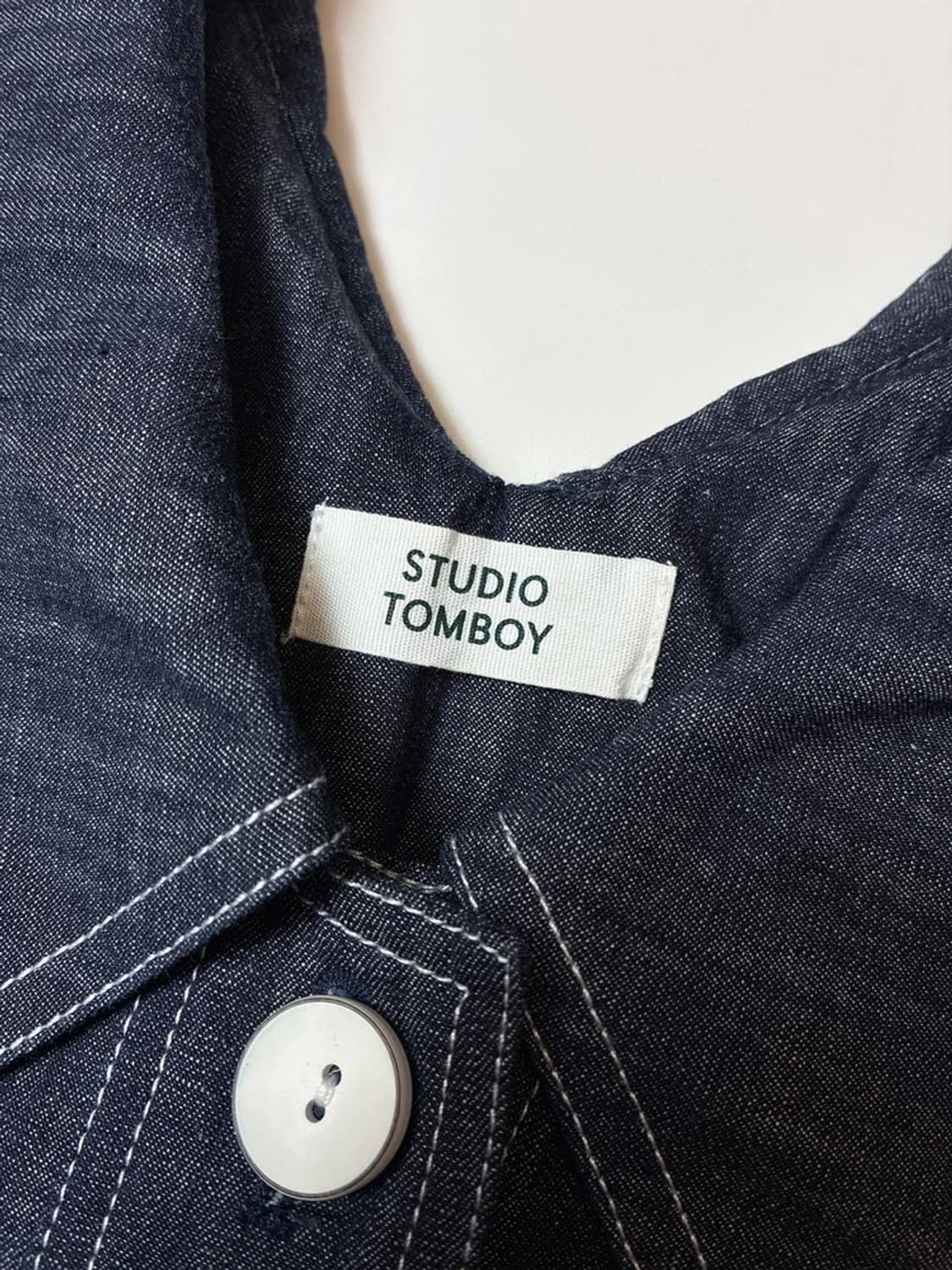 스튜디오톰보이 23ss 빅카라 벨티드 데님 원피스 PN8711 상품이미지6