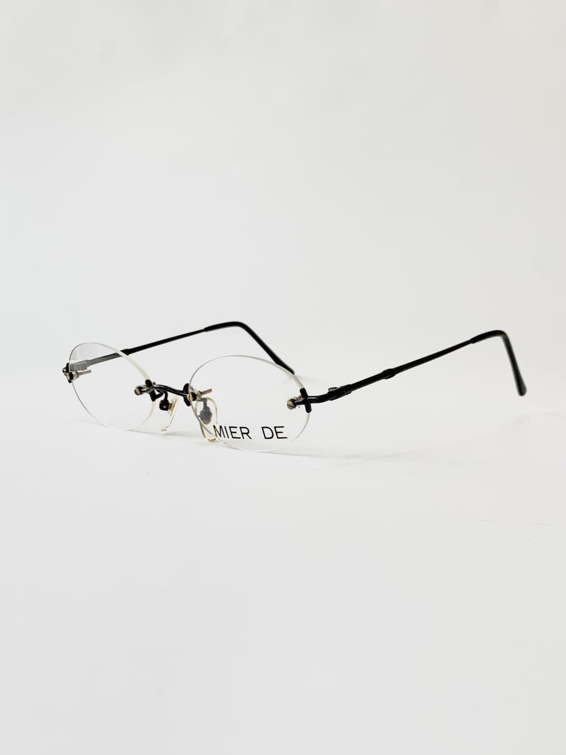 [픽키-661] 무테 블랙 템플 안경 라운드 투명 렌즈 미니멀 경 상품이미지2