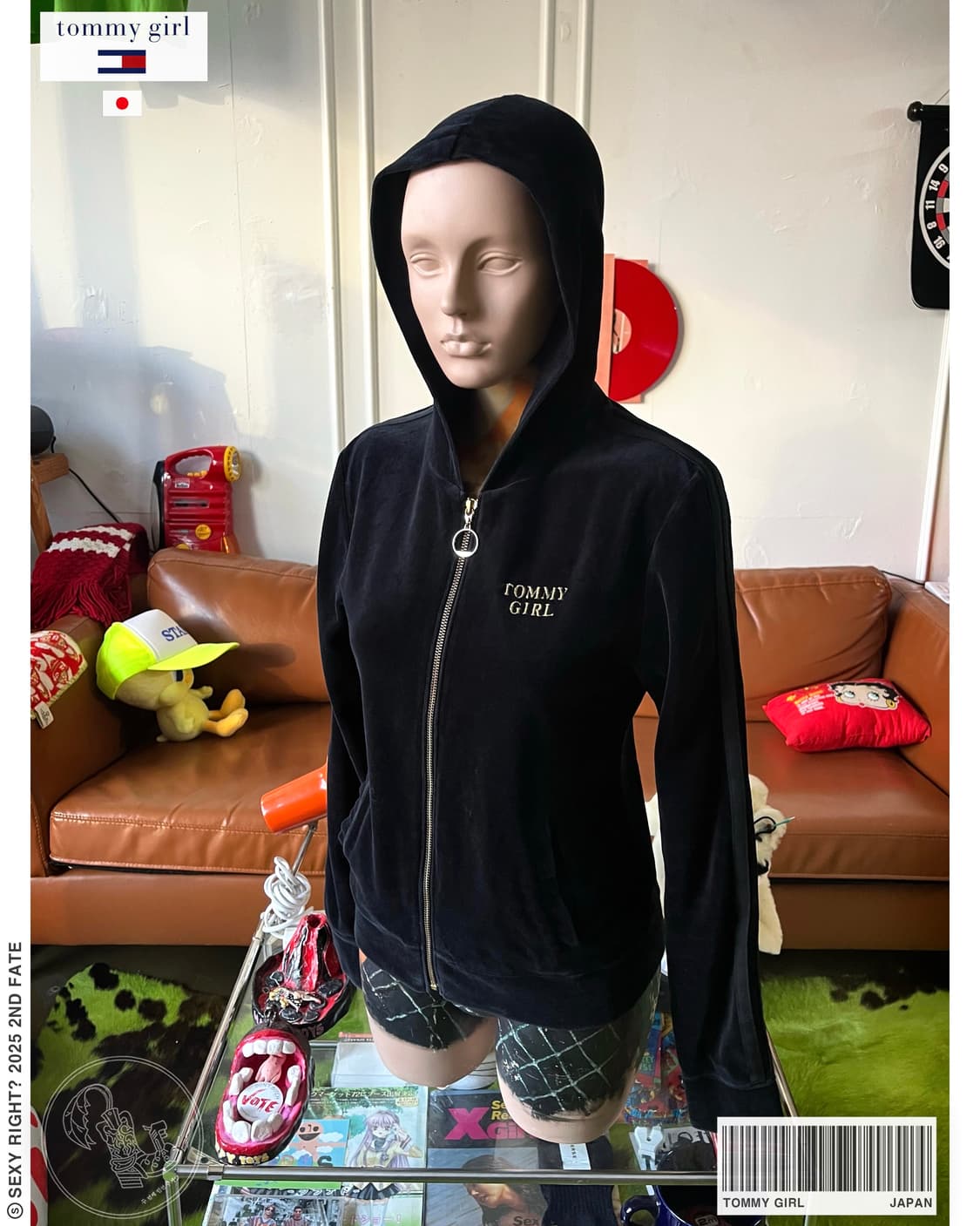00s Tommy Girl Japan Velour Hood Zip-up 상품이미지1