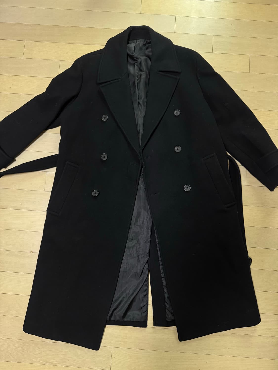 무신사 스탠다드 캐시미어 블랜드 더블 로브 코트 상품이미지1