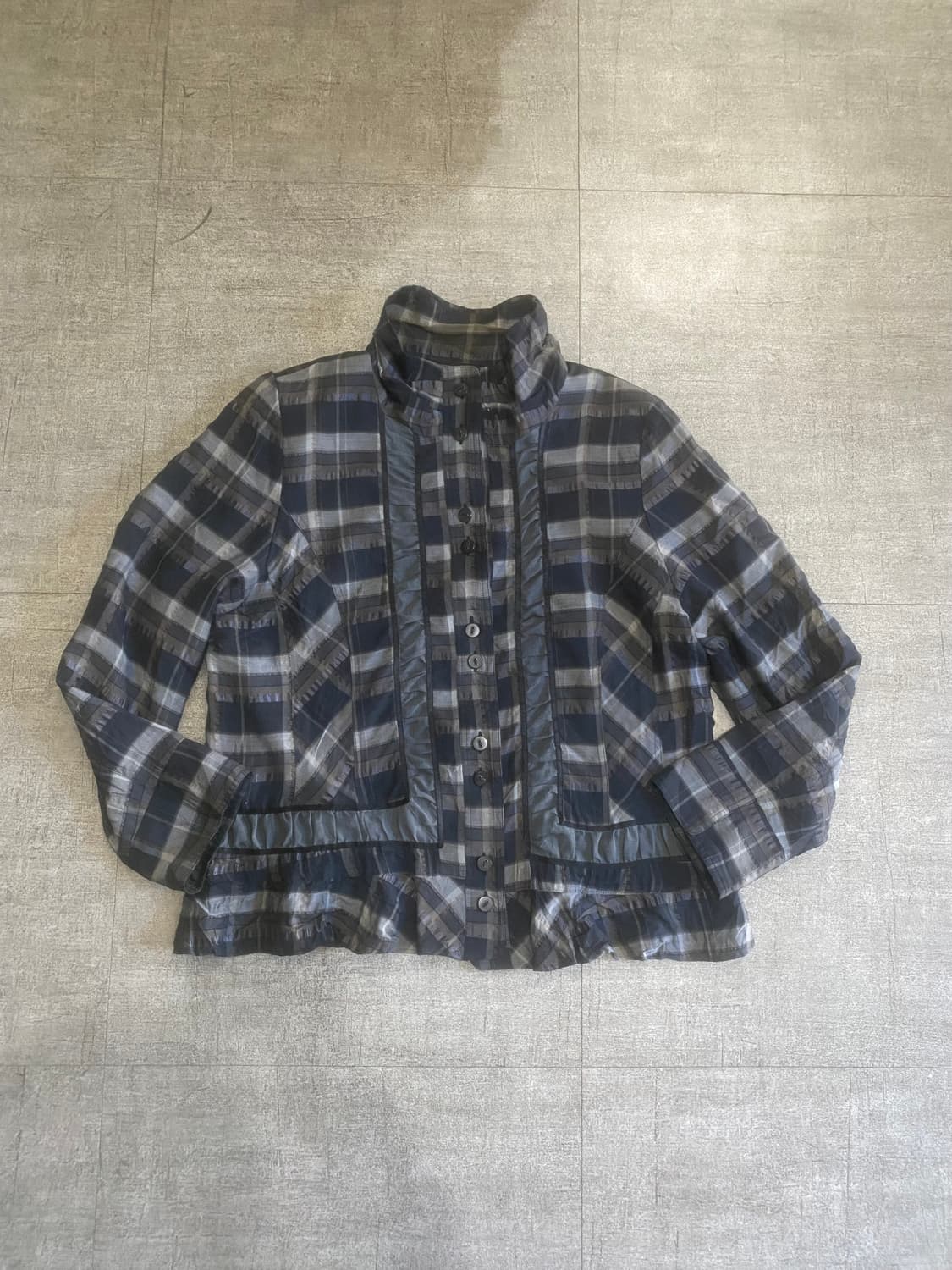 일본빈티지 Cutcetion 하구미모리걸 바선생페어리 체크블라우스자켓 상품이미지1