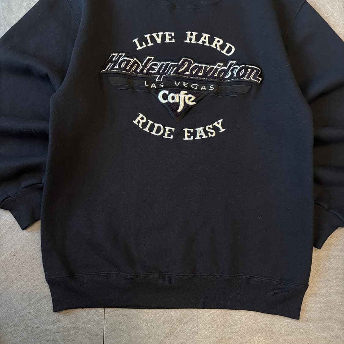 90년대 미국 생산 할리 데이비슨 블랙 스웻셔츠 상품이미지4