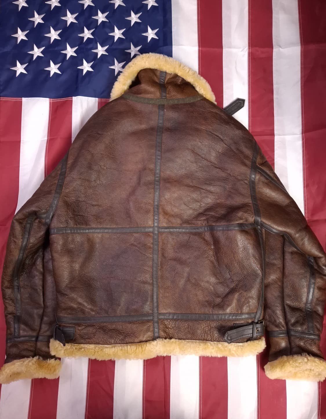 90's 일본수출용 미공군 B-3 TYPE 리얼레더 항공폭격기 무스탕 상품이미지9