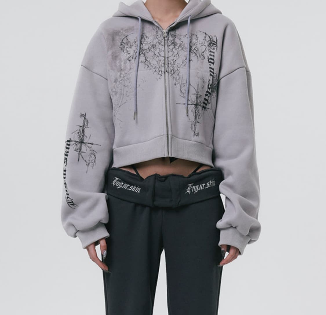 허그유어스킨 후드집업 그레이 상품이미지1