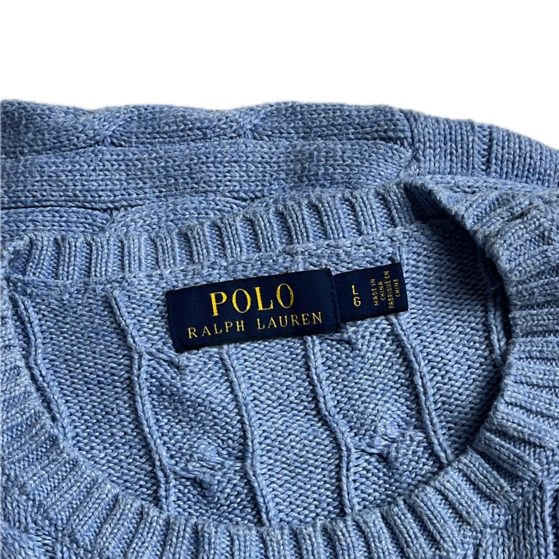 폴로 랄프로렌 꽈배기 하늘색 니트 중고 구제 빈티지 상품이미지3