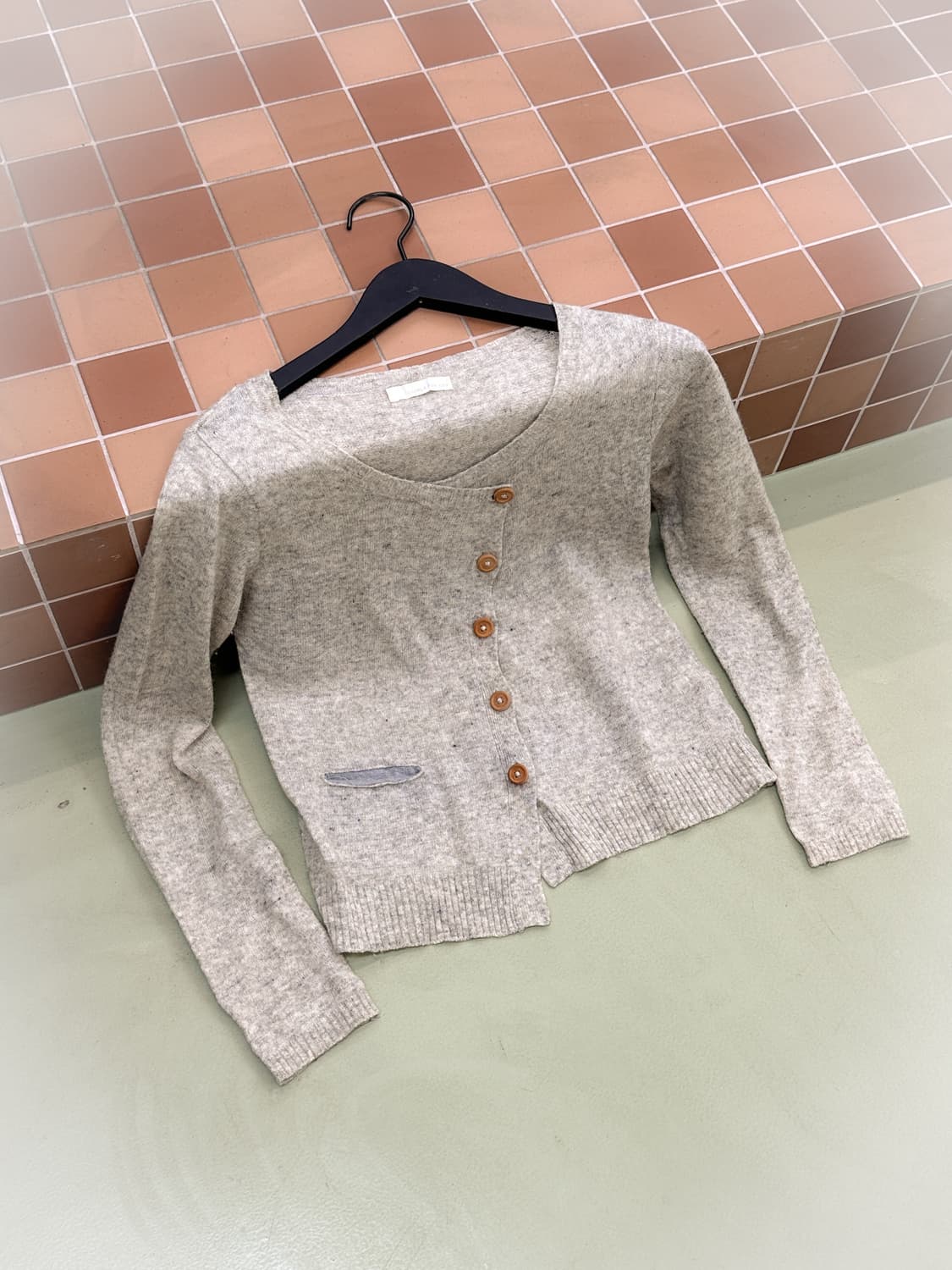 gray diagonal cardigan 상품이미지1