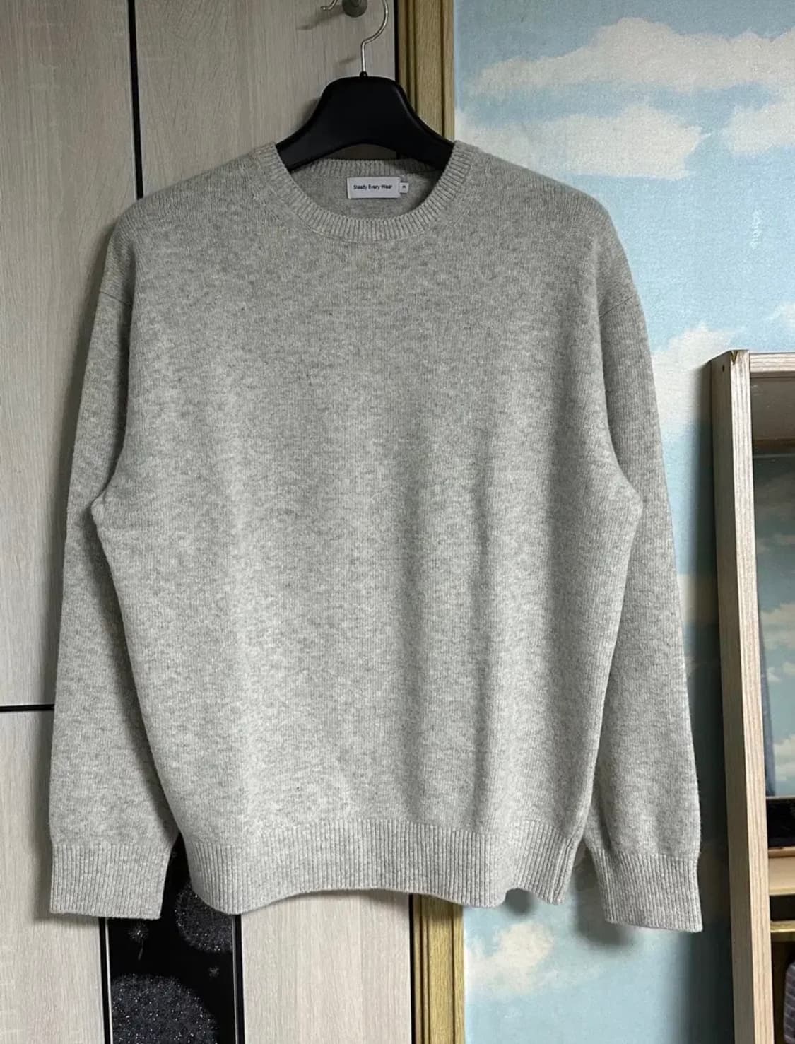 (3) 스테디에브리웨어 코지 울 라운드니트 화이트멜란지 상품이미지2