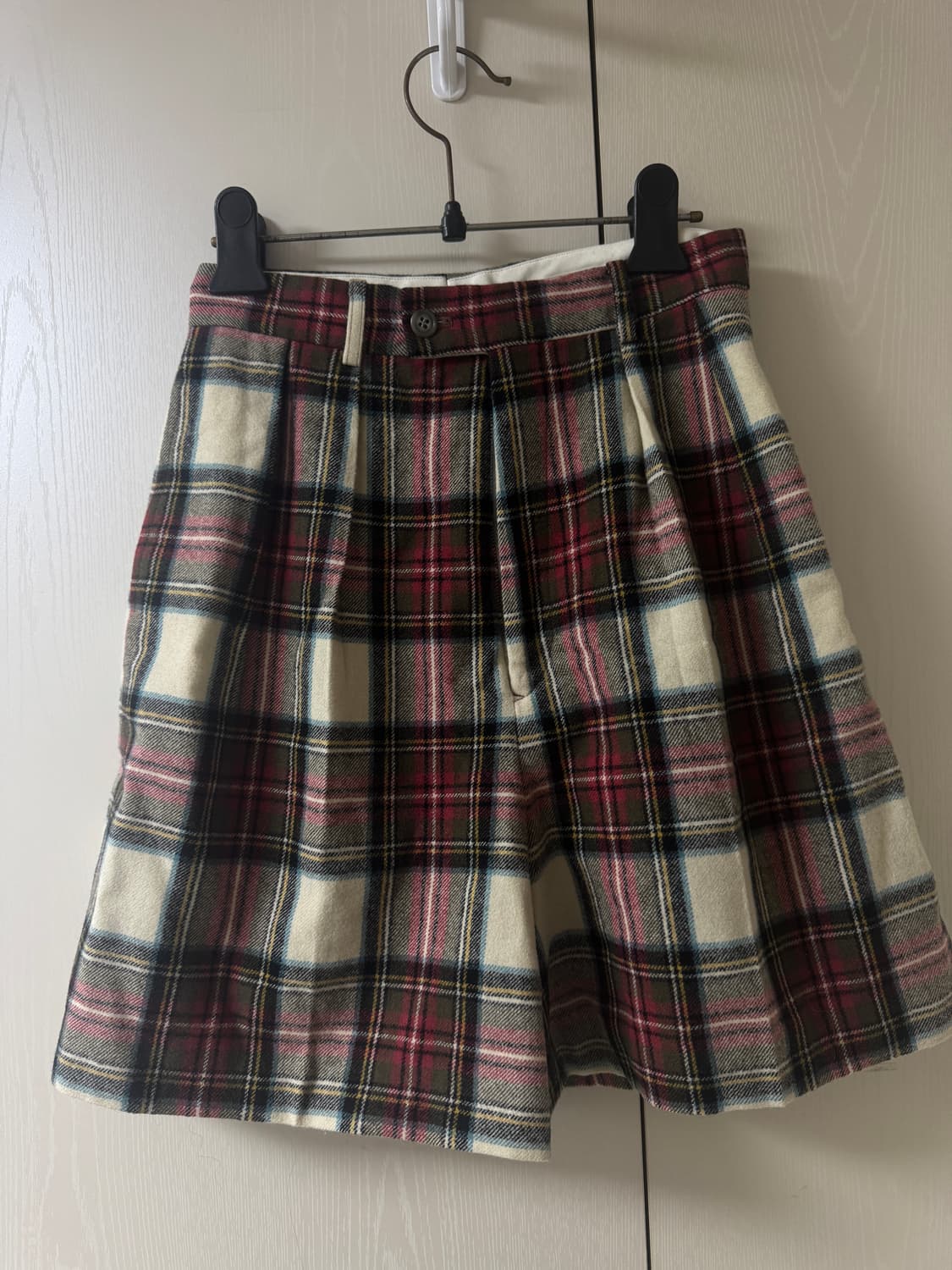 울 체크 하프 팬츠 상품이미지1