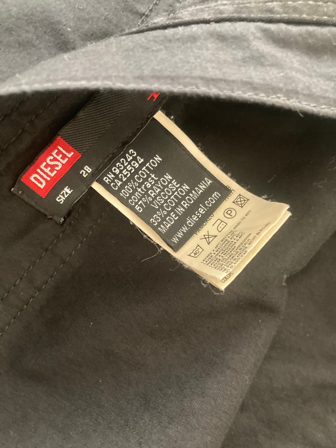 디젤 미디스커트 블랙 상품이미지3