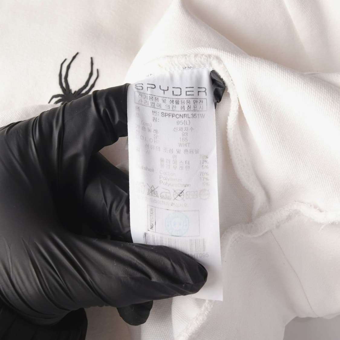 스파이더 센터 거미 자수 로고 화이트 맨투맨 L 상품이미지6