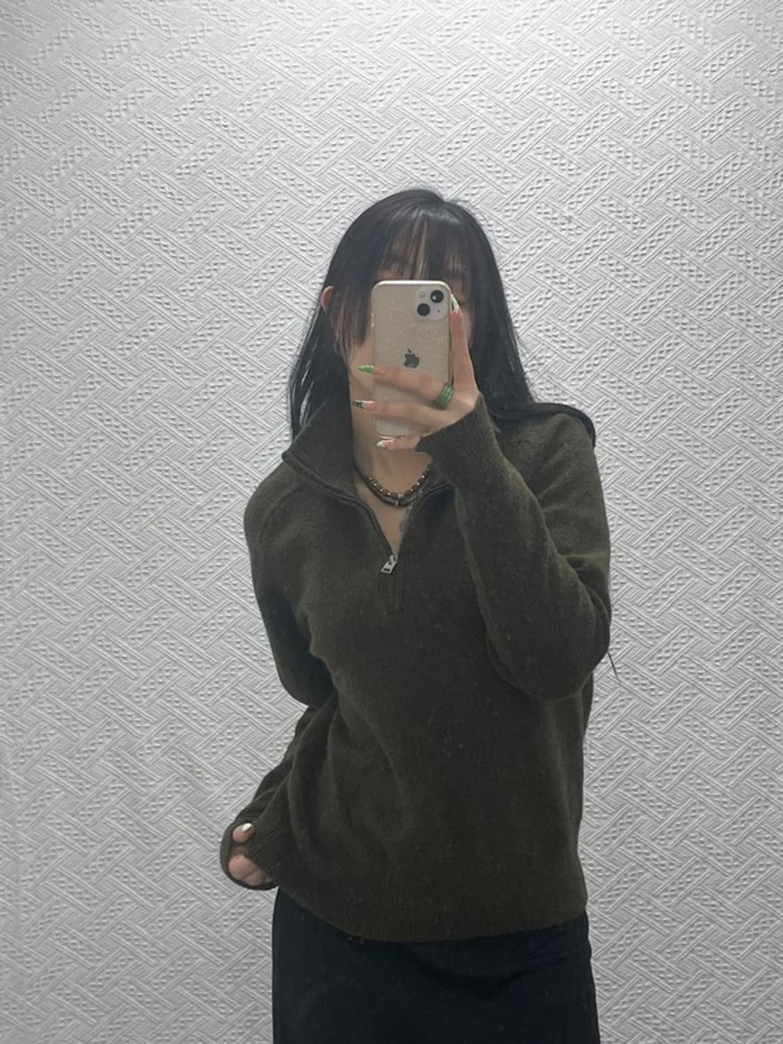 유니클로 X JW앤더슨 수플레얀 반집업 울혼방 니트 S C08881 상품이미지1