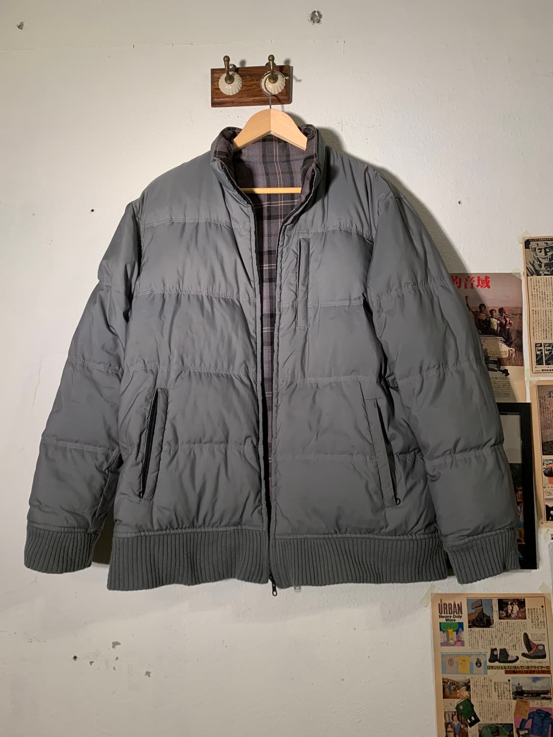 빔즈 리버시블 타탄체크 패딩 상품이미지5
