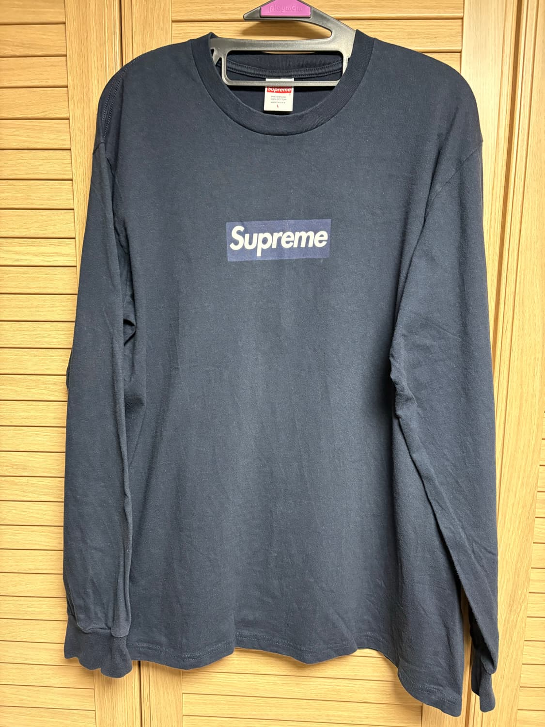 20FW 슈프림 박스로고 롱슬리브 네이비 상품이미지1