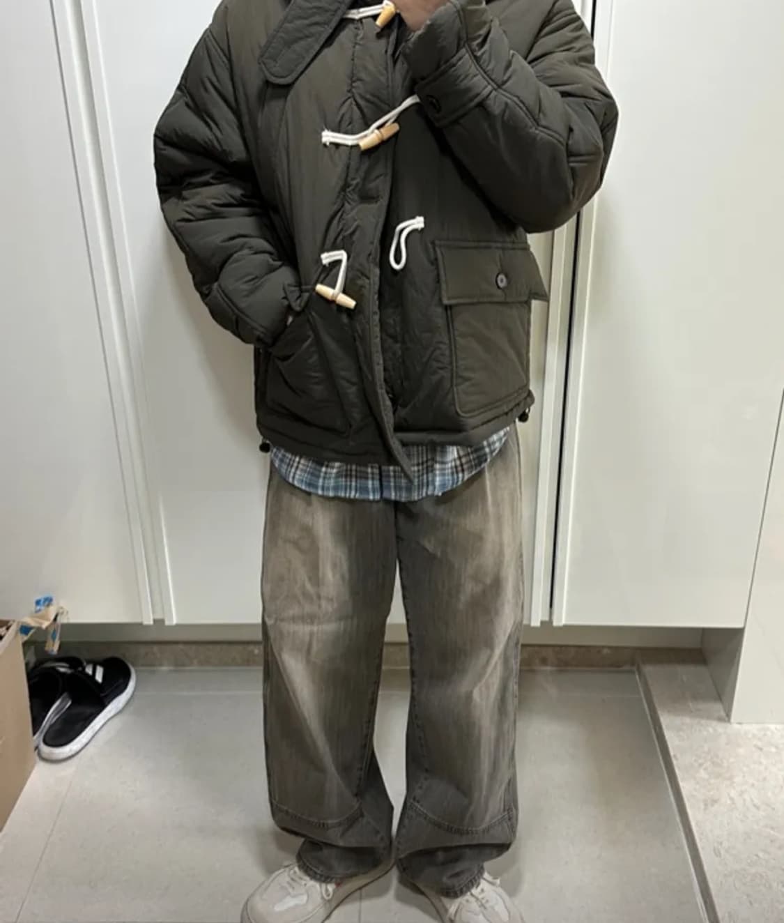 더플 패딩 올리브 L 상품이미지1