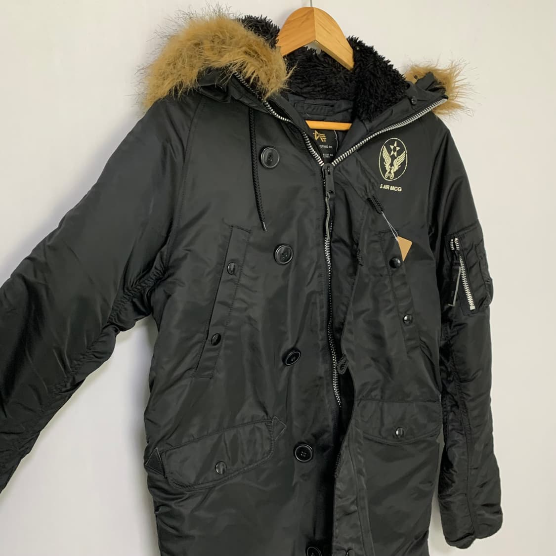 알파인더스트리 N3B 00s 야상 패딩 점퍼 비대칭 버튼 M 상품이미지2