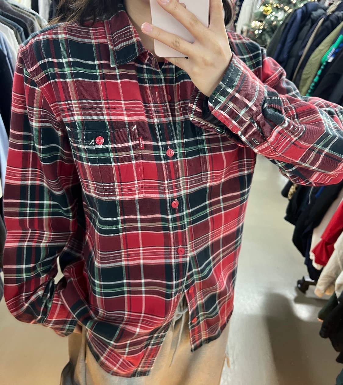 리바이스 크리스마스체크 셔츠 상품이미지2