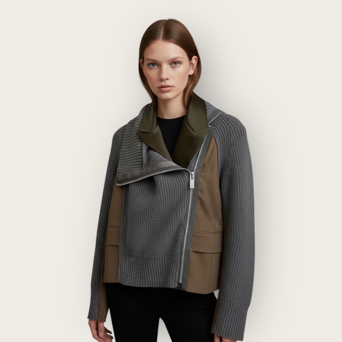 2/ 사카이 22FW 수트 레이어드 니트 자켓 상품이미지1