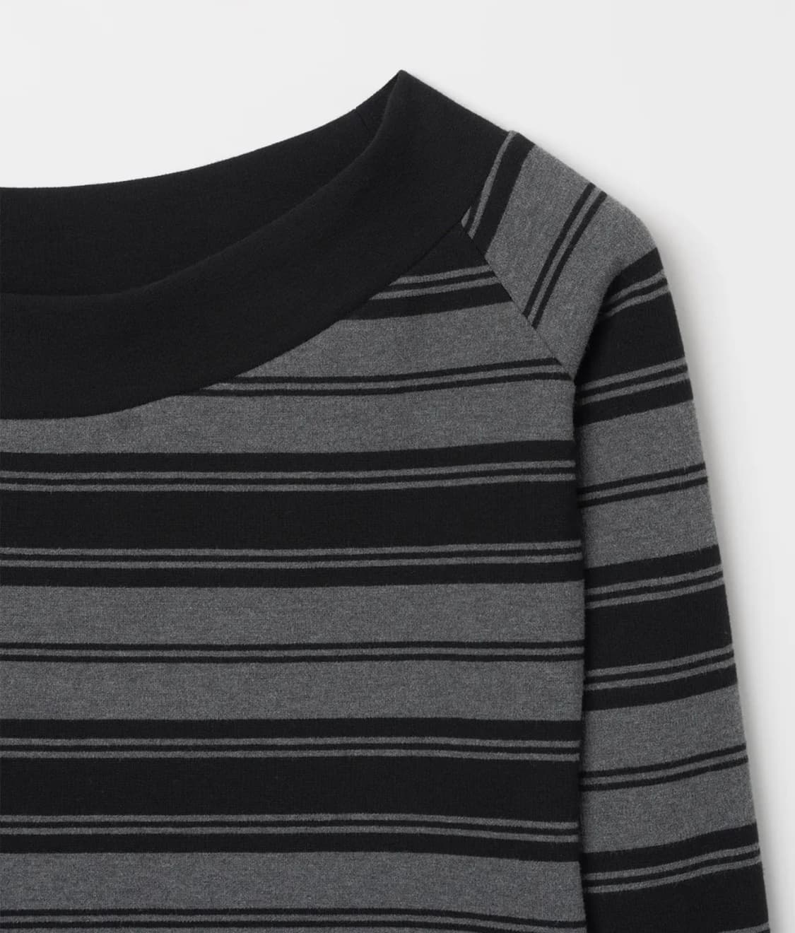 밀로 우먼– 원 숄더 스트라이프 티셔츠 [차콜 그레이] 상품이미지5