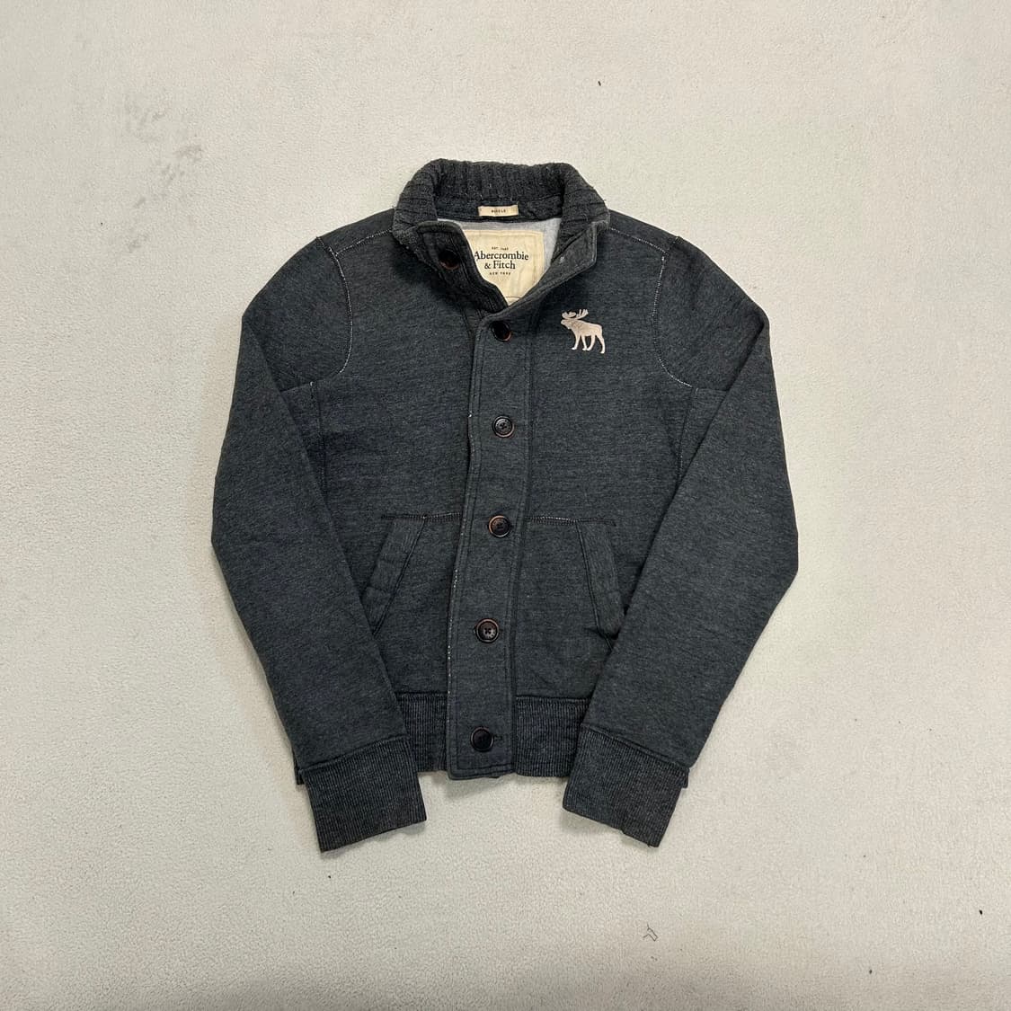Abercrombie gray button neck zip-up 상품이미지4