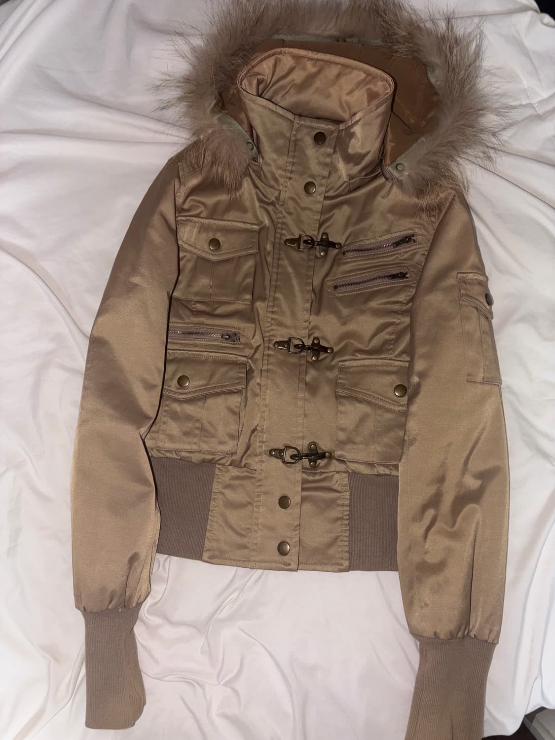 세미크롭 마원 ma-1 퍼 베이지 자켓 갸루 오네갸루 밀리터리 라떼갸루 상품이미지5