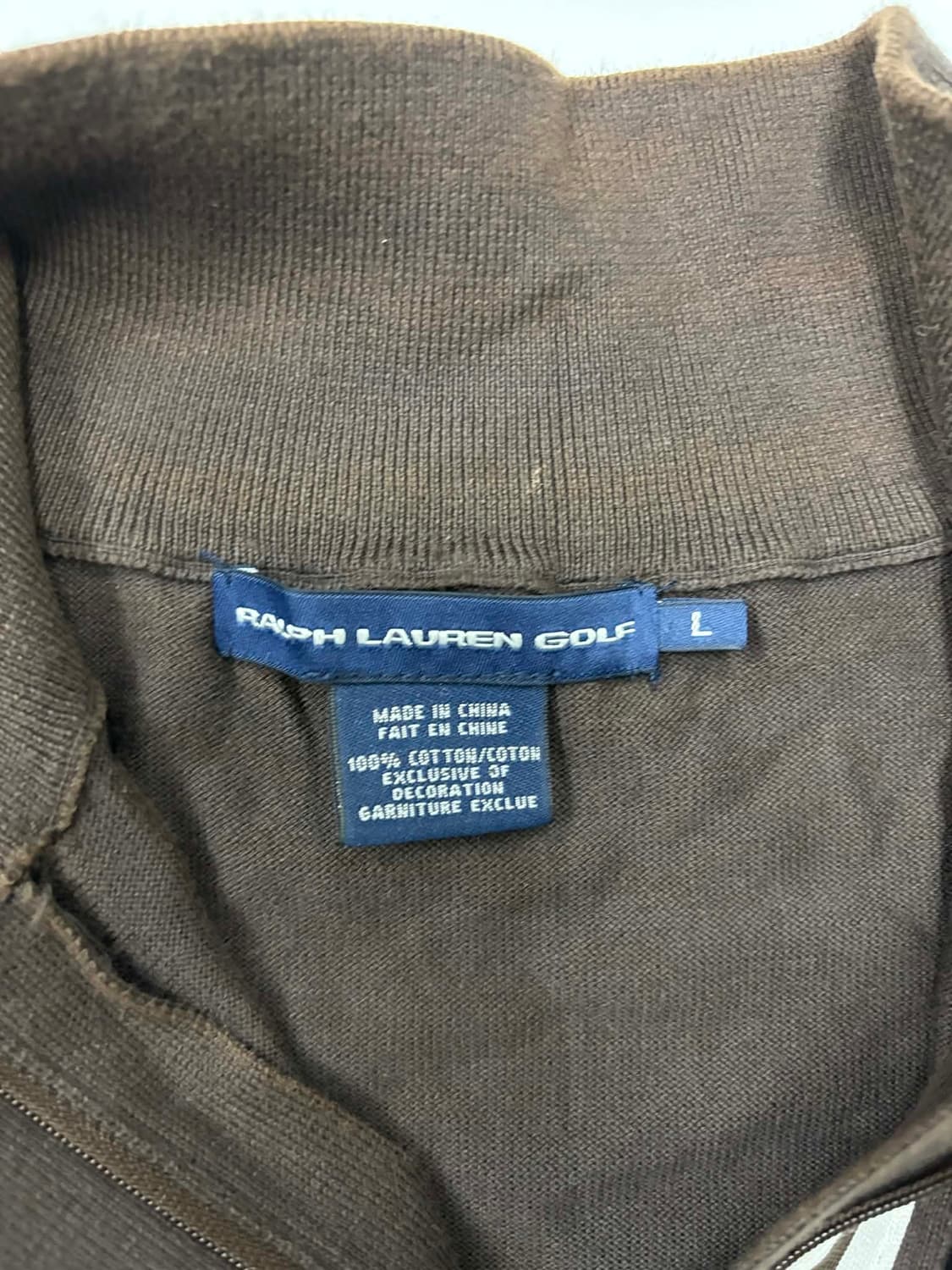 폴로 랄프로렌 빅포니 초코브라운 핀터깔 하프집 코튼 니트(L) 상품이미지4