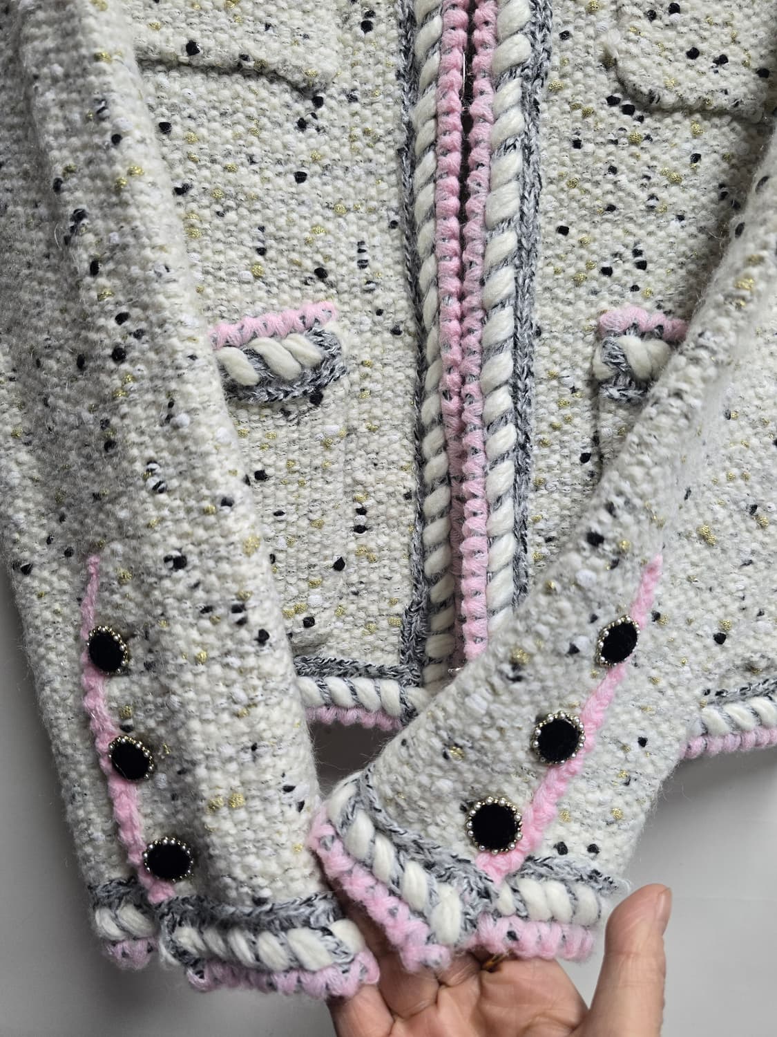 트위드 니트 자켓 M 상품이미지2