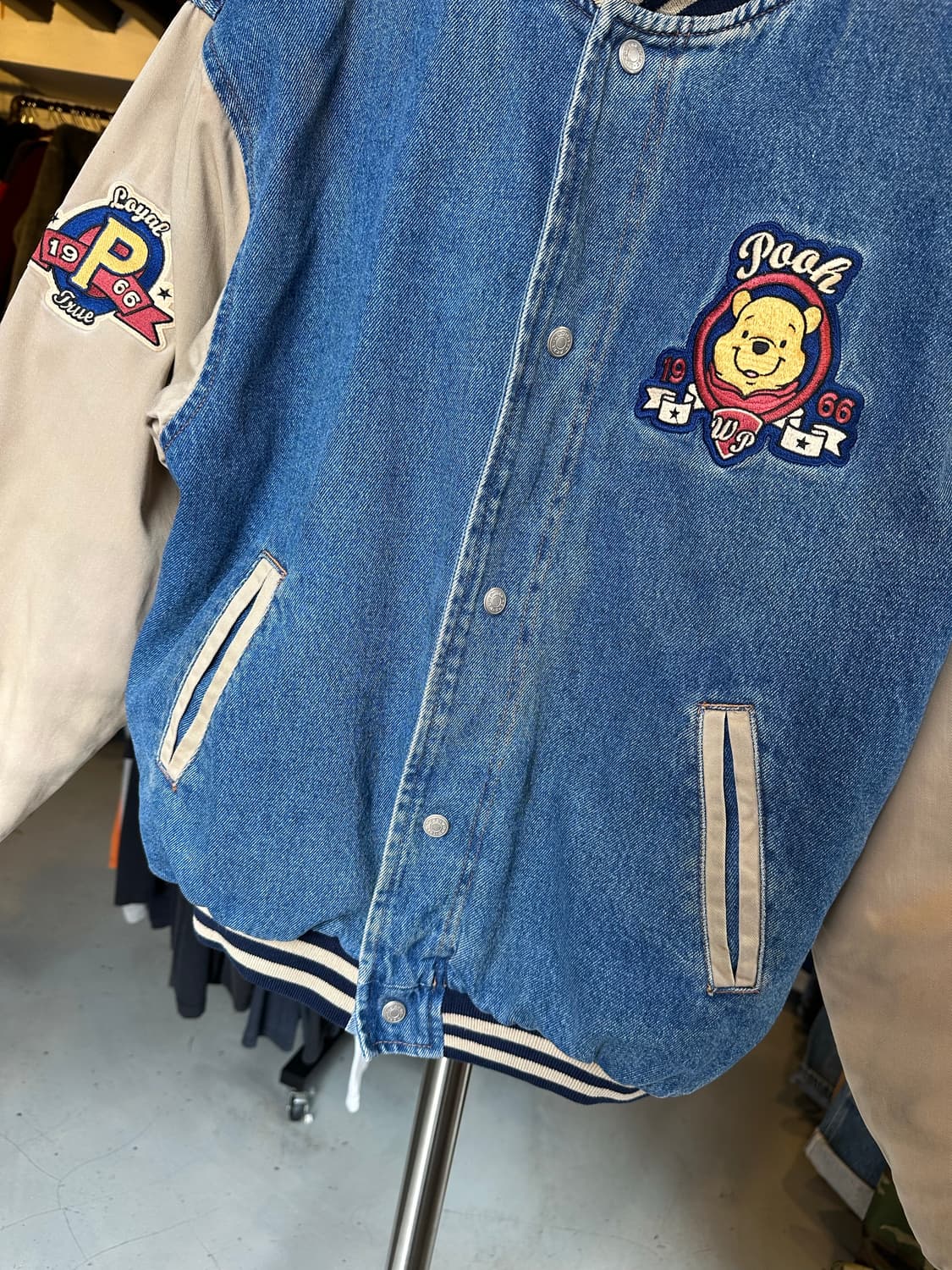 디즈니 푸 Pooh 데님 바시티 자켓 상품이미지4