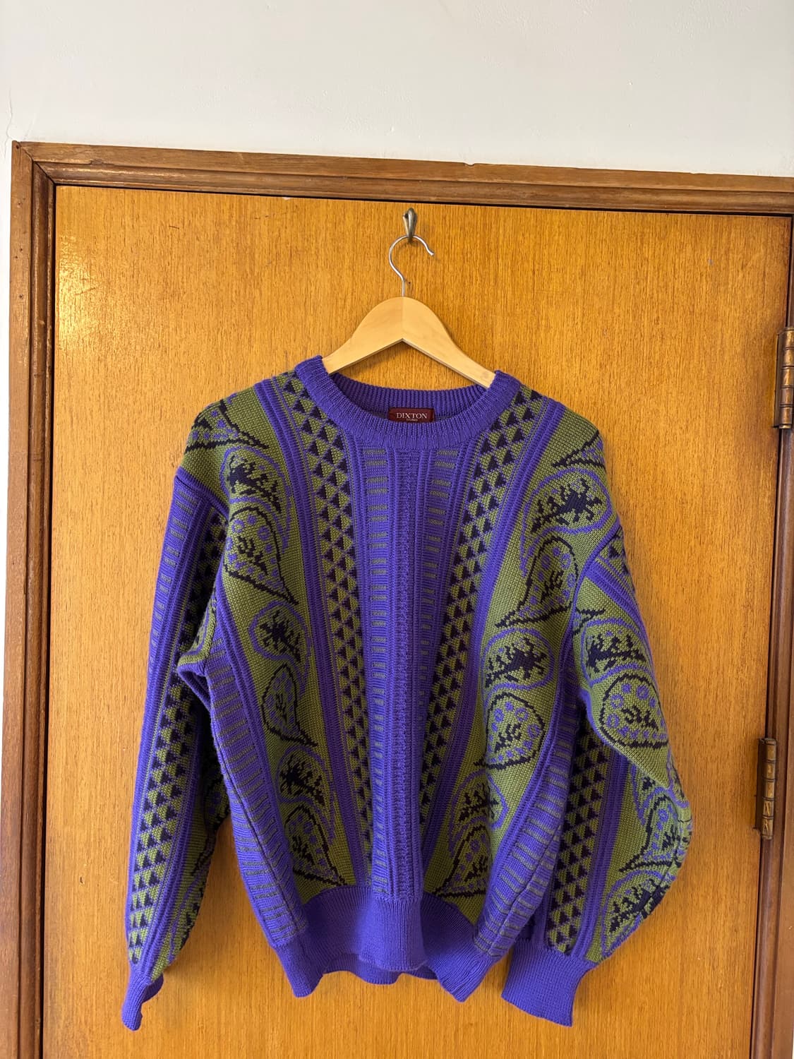 DIXTON 패턴 니트 퍼플/올리브 상품이미지1