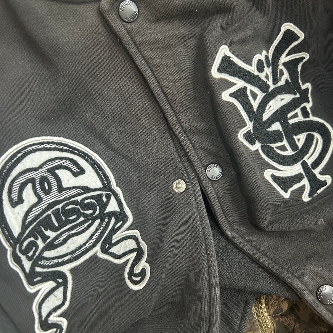 STUSSY 90’s 스투시 블랙 바시티 자켓 상품이미지8