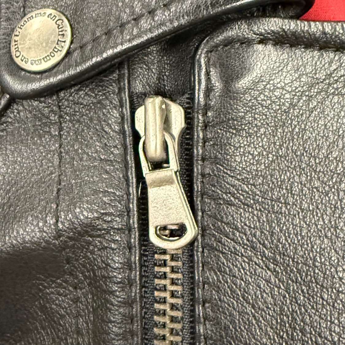 [정품/L] L'homme en Cuir 블랙 가죽 라이더 자켓 b16 상품이미지7